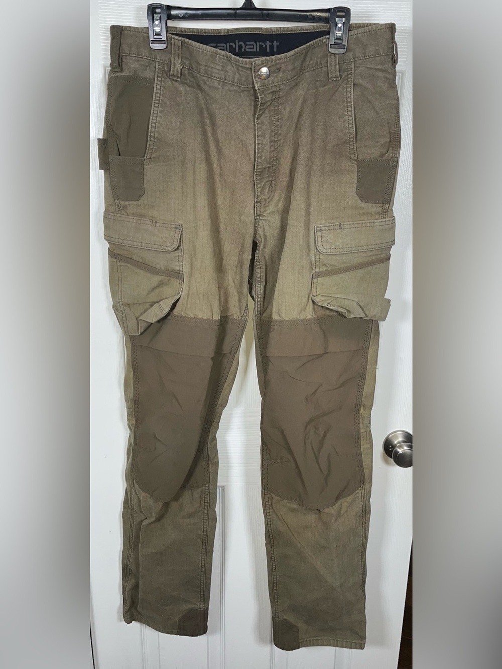 Carhartt Men’s 36 x 36 Pants Brown Canvas Steel Cargo Rugged Flex Relaxed Fit